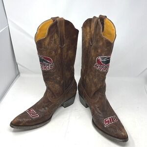 Southern Illinois Salukis Womens Boots 11 B Brown Collegiate Western Cowboy USA